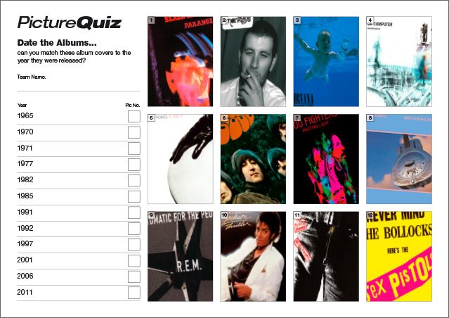 Quiz 063 Date the Albums