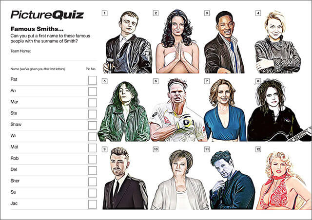 Quiz Number 154 with a Famous Smiths Picture Round