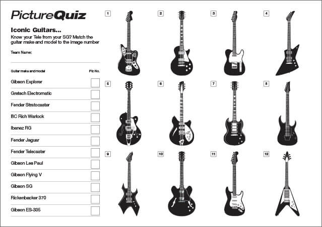 Quiz 158s Iconic Guitars Picture Round