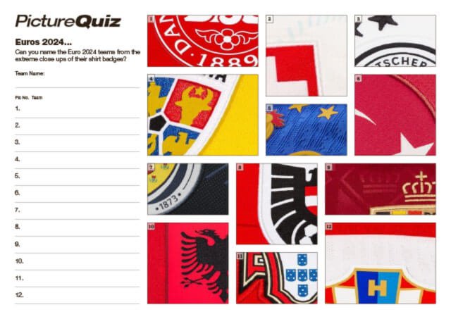 Quiz 166s Euro 2024 Badges Picture Round