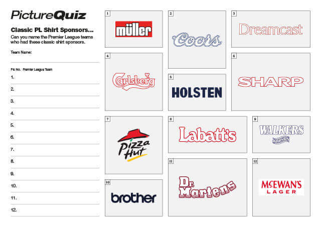 Quiz 167 Classic Premier League Shirt Sponsors