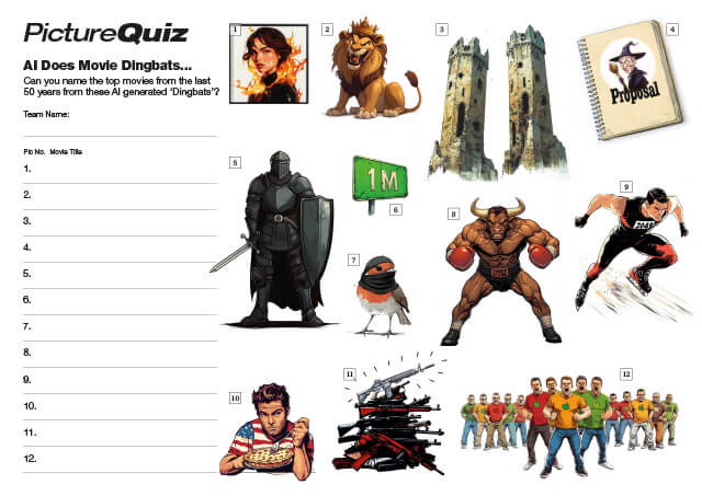 Quiz 169s AI Movie Dingbats Picture Round