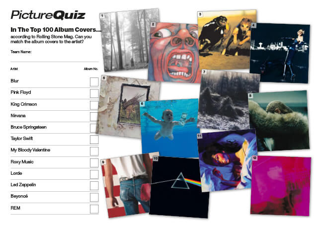 Quiz 170s Top Album Covers Picture Round