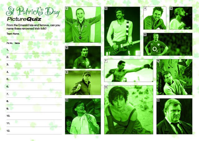 The St Patrick's Day Quiz Famous Irish Folk Picture Round